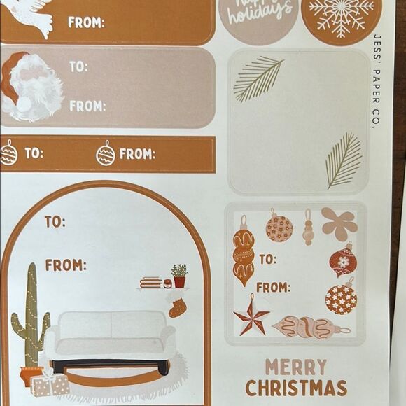 Stickers cards Xmas motive Boho style all new Jess’ paper - Picture 4 of 8